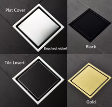 Загрузить изображение в средство просмотра галереи, Gold Floor Square Drainer Stainless Steel 4x4 inch
