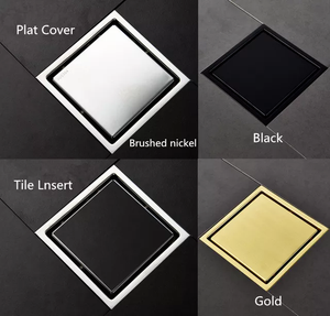 4 Inch Anti-smell Matte Black SUS304 Stainless Steel Ceramic Tile Floor Drain Invisible Tile Insert Shower Strainer