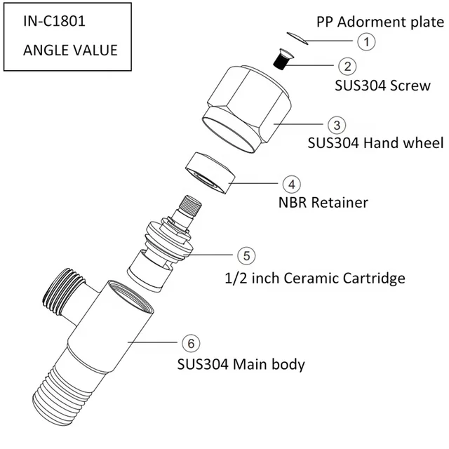 Single Gold Angle Valve bathroom toilet accessories mini valve water stop 90 degree stainless steel
