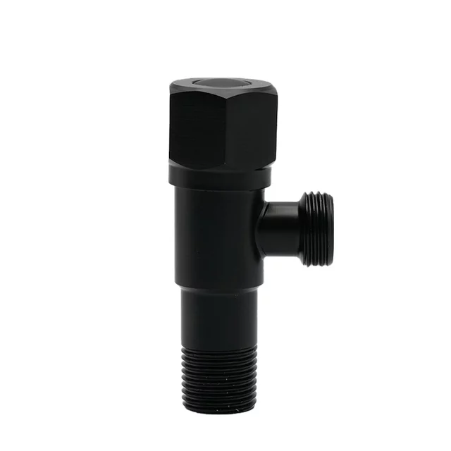 Black Angle Valve bathroom toilet accessories mini valve water stop 90 degree stainless steel