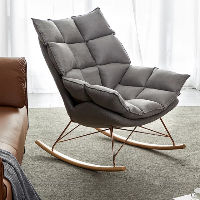 Rocking Chair lounge Sofa Suede Cloth – La Moderno