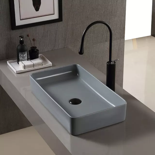 Wash basin Gray Sink for Bathroom Toilet Accessories Porcelain Lavator ...