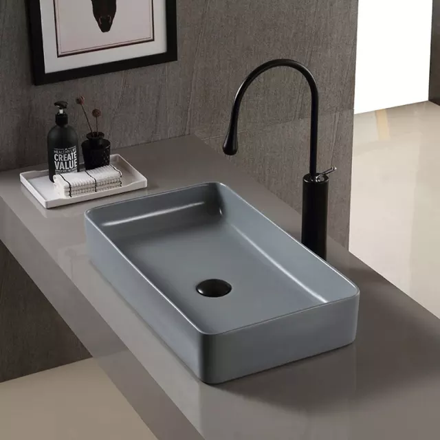 Wash basin Gray Sink for Bathroom Toilet Accessories Ceramic Lavatory