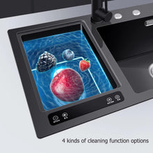 Загрузить изображение в средство просмотра галереи, Ultrasonic Sink Nano Black with 4 kinds of cleaning function double bowl
