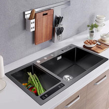 Load image into Gallery viewer, Ultrasonic Sink Nano Black with 4 kinds of cleaning function double bowl
