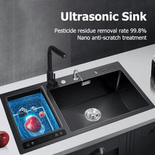 Load image into Gallery viewer, Ultrasonic Sink Nano Black with 4 kinds of cleaning function double bowl
