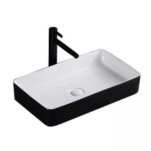 Load image into Gallery viewer, White and Black Wash Basin Sink Ceramic Rectangular
