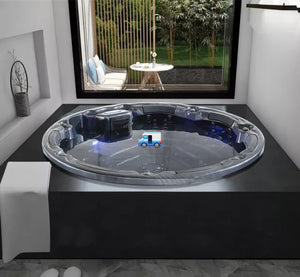 Acrylic Freestanding Massage Sink Bathtub Whirlpools Luxurious Jetted Tub With Wood Side