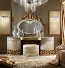 Charger l&#39;image dans la galerie, Italian Style Gold Solid Wood Dressing Table Set Hand Carved Antique Dresser Bedroom Furniture
