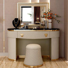 Cargar imagen en el visor de la galería, Make Up Dressing Table French Bedroom Furniture Modern White Tall Dresser with Mirror
