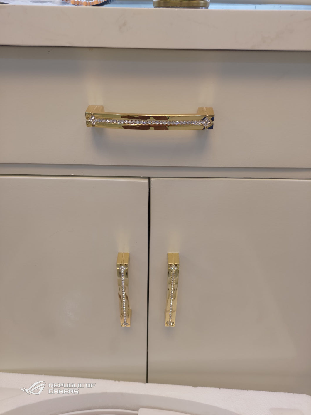 Brass Crystal Cabinet Handle