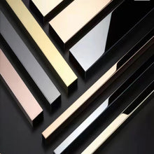 Load image into Gallery viewer, Rose gold colour mirror brushed 304 stainless steel tile trim decorative metal stainless steel
