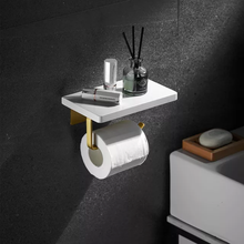 Load image into Gallery viewer, toilet paper holder with phone shelf
