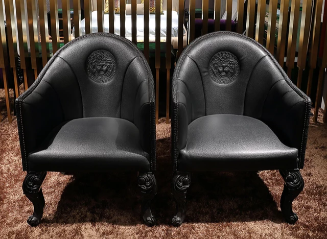 Living Room Black Leisure Leather Chair Solid Wood Legs Nubuck Leather