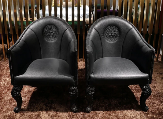 Living Room Black Leisure Leather Chair Solid Wood Legs Nubuck Leather