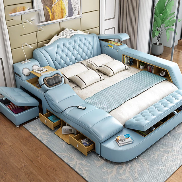 Modern smart furniture discount king size bed