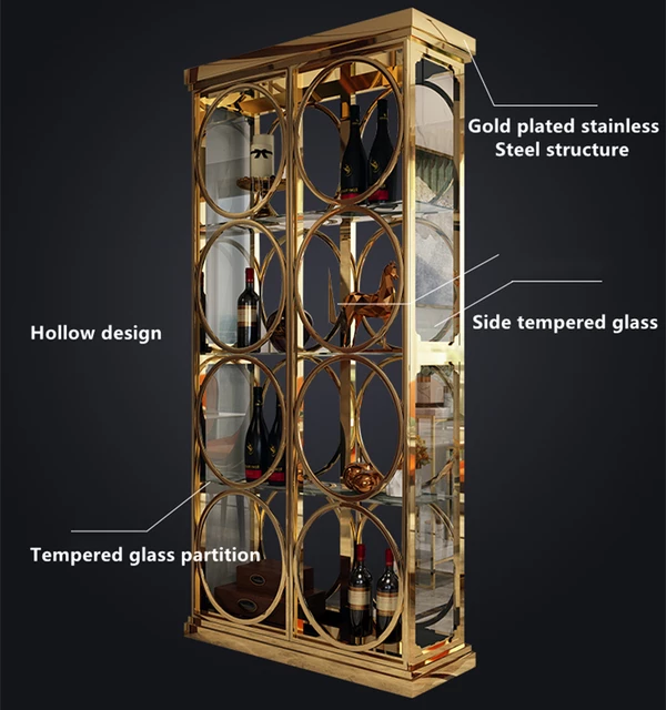 Wine Shelf with Stainless-steel Frame