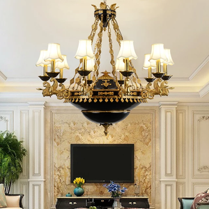 French Luxury Design Living Room Decoactive Hanging Lamp Led Chandelier Brass Pendant Light