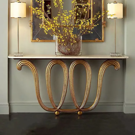Luxury Classic Style Goldleaf Console Table luxury european style living room furniture high end console tables
