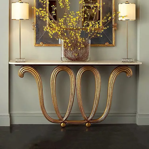 Luxury Classic Style Goldleaf Console Table luxury european style living room furniture high end console tables