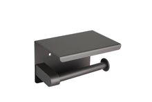 Load image into Gallery viewer, Black Bathroom Kitchen Storage Stainless Steel Toilet Paper Holder With Phone Shelf
