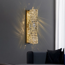 Cargar imagen en el visor de la galería, Nordic modern crystal wall lamp stainless steel wall lamps bedroom home decoration lighting light luxury crystal lamps
