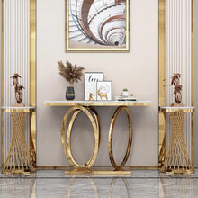 Загрузить изображение в средство просмотра галереи, Gold Marble Console Table Nordic Style Modern Furniture Stainless Steel Metal Console Tables
