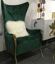 Lade das Bild in den Galerie-Viewer, Luxury wedding fur sofa green leisure chairs for bride and groom sofa leisure chair
