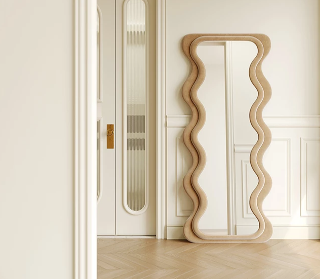 FURNITURE Designer unique dressing wave mirror home decorative full length floor mirror for livingroom bedroom