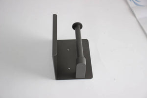Black Bathroom Kitchen Storage Stainless Steel Toilet Paper Holder With Phone Shelf