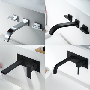 wall-mounted brass Black hot and cold wash basin mixer