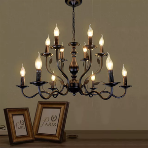 Classic Elegant Black Chandelier Candle Light Inspired Bulb