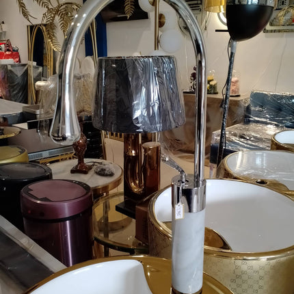 Silver Marble Faucet Modern Style