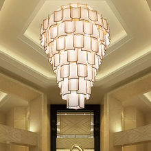 Загрузить изображение в средство просмотра галереи, Copper parchment chandelier customize ceiling luxury large hotel chandelier for high ceilings
