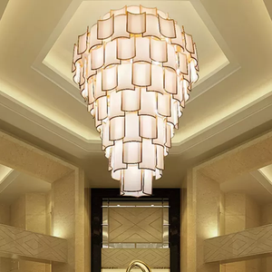 Copper parchment chandelier customize ceiling luxury large hotel chandelier for high ceilings