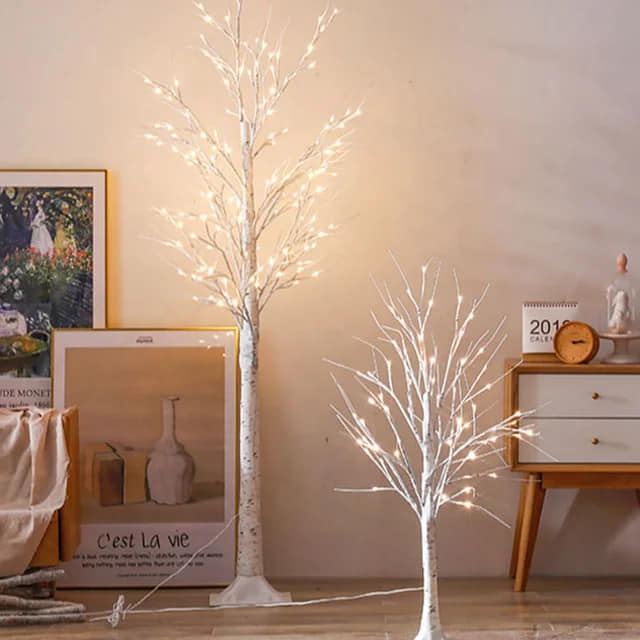 200 CM LED White Decorative Birch Grove Artificial Tree Lights White Twig Tree Christmas Tree Lights