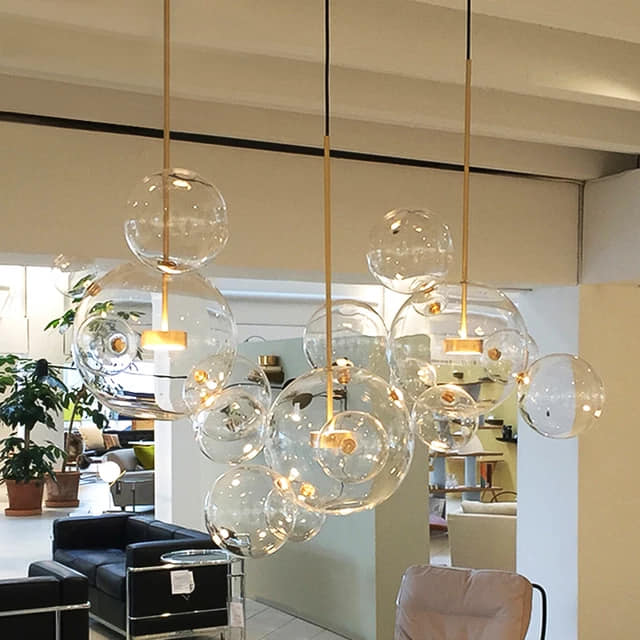 Bubble Hanging pendant LED Glass chandelier lighting American Kitchen Dining Room Home Decor Lights