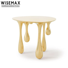 Load image into Gallery viewer, Modern dining room gold metal Legs top round dining table luxury designer drop shaped dining table for home
