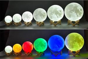3D Moonlamp Changing Color w/ Remote Control