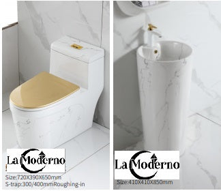 Luxury Ceramic Toilet Set Bathroom Accessories choice of stand alone sink or deck sink