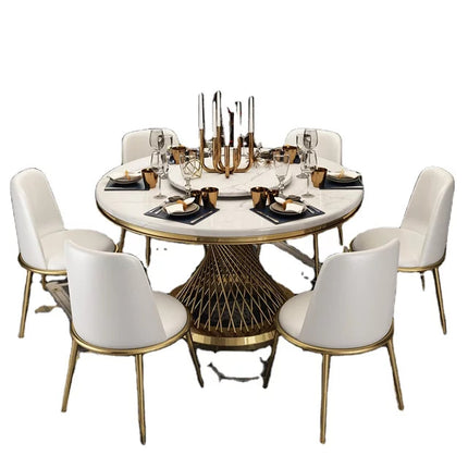 Dining Set Stainless steel and Marble