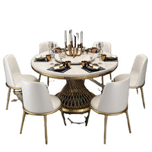 Cargar imagen en el visor de la galería, Dining Set Stainless steel and Marble
