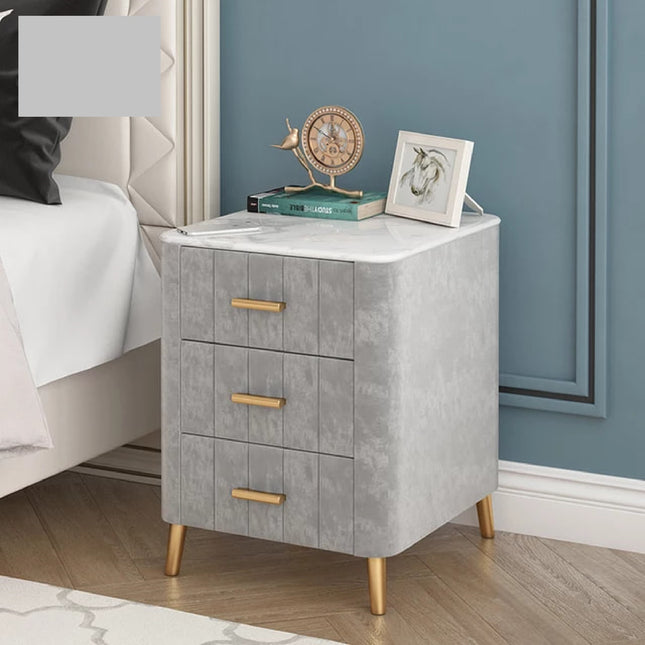 Nordic Side Table Bedside Table Slate Marble Top With Drawer