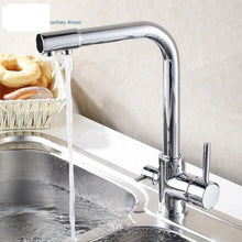 Load image into Gallery viewer, Brass Single Handle European Gold 3 Way Kitchen Faucet
