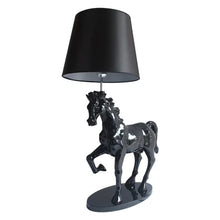 Charger l&#39;image dans la galerie, Black Horse Table Lamp Made of Resin
