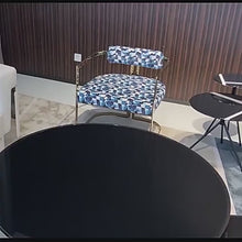 Cargar y reproducir el video en el visor de la galería, Luxury Design Restaurant Modern Stainless Steel Chair Accent Velvet Dining Chairs for Home Hotel Dining Room
