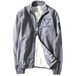 Mens Waterproof Stand Collar Geometric Graphic Print Windbreaker Jacket