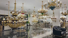 Laden und Abspielen von Videos im Galerie-Viewer, French Luxury Dining Room Bedroom Decoration Modern Brass Led Crystal Chandelier Pendant Light
