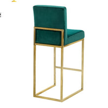 Загрузить изображение в средство просмотра галереи, Colorful Velvet Fabric Stainless Steel Restaurant Dining bar Chair
