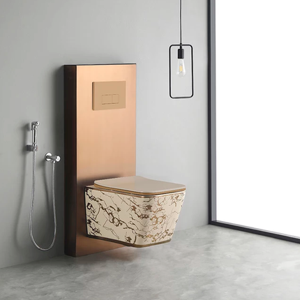 toilet bowl siphon 300mm roughning inn electroplated porcelaine ceramic toilet dual flush rimless wall mounted luxury highend high quality white modern gold black blue pink toilet water closet toilet fixture sanitary ware flush toilet sensor commode potty smart modern egg shape toilet seat